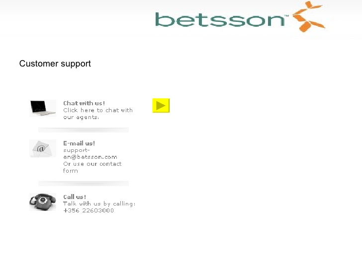 betsson customer support